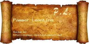 Pammer Leontina névjegykártya